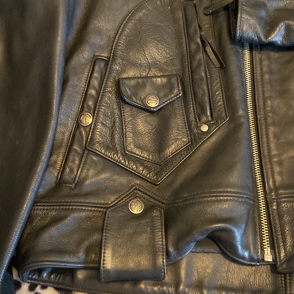GENUINE LEATHER Harley Davidson Motorcycles One of a kind vintage leather jacket - Picture 3 of 14